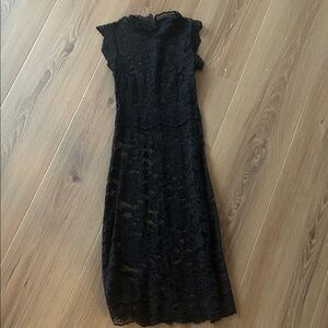 Cynthia Rowley Black Lace Midi Dress